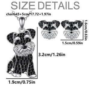 Schnauzer Necklace and Earrings Set