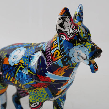 Rainbow German Shepherd Statue