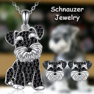 Schnauzer Necklace and Earrings Set