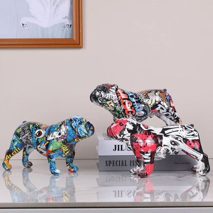 Colorful English Bulldog Statue