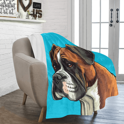 Aqua Boxer Fleece Blanket