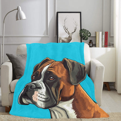 Aqua Boxer Fleece Blanket