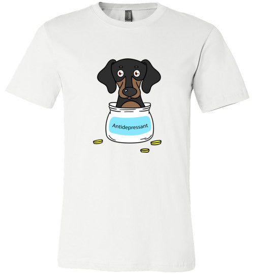 Antidepressant Dachshund Premium Fitted Men/Unisex T-shirt