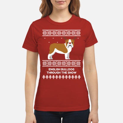 Bulldog Through The Snow - Women's T-shirt