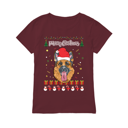 Merry Christmas German Shepherd - Premium Women's T-shirt