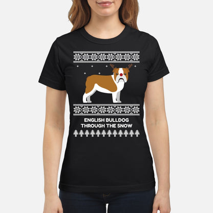 Bulldog Through The Snow - Women's T-shirt