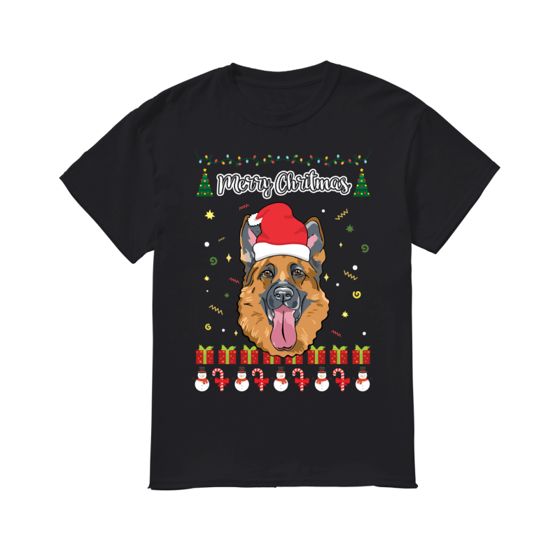 Merry Christmas German Shepherd - Men's T-Shirt