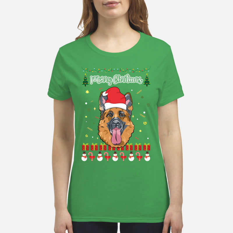 Merry Christmas German Shepherd - Premium Women's T-shirt