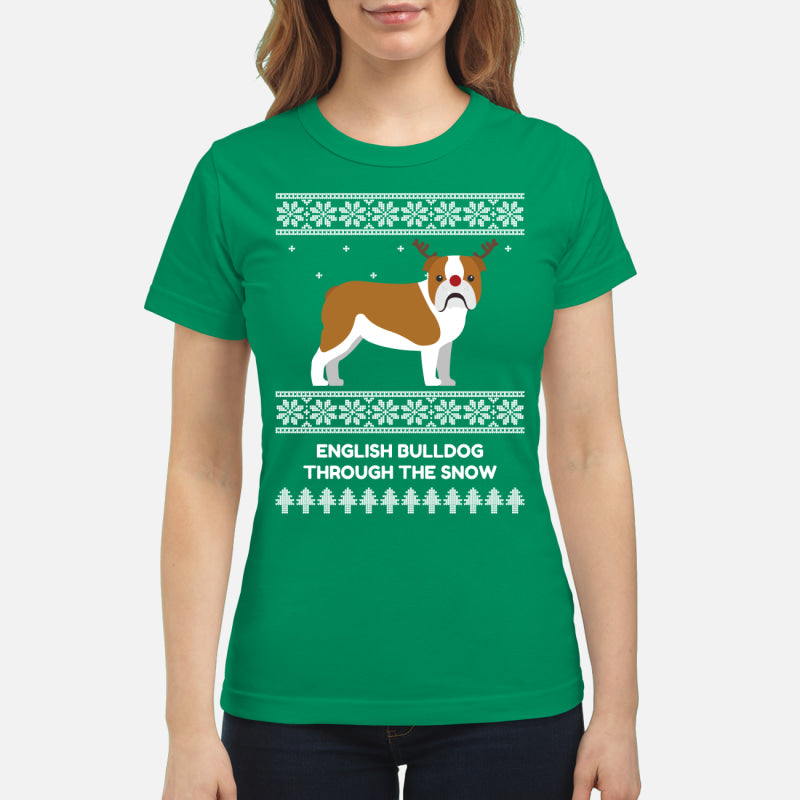 Bulldog Through The Snow - Women's T-shirt