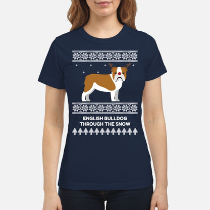 Bulldog Through The Snow - Women's T-shirt