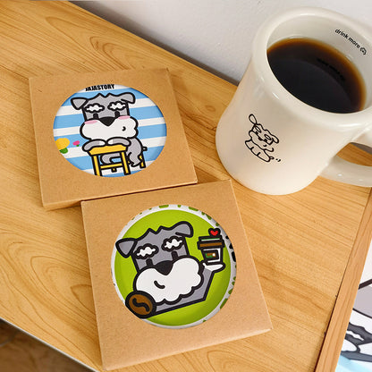 Ceramic Schnauzer Coaster Set