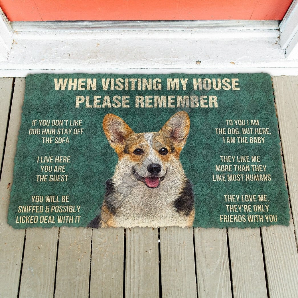 When Visiting My House Please Remember Corgi Doormat