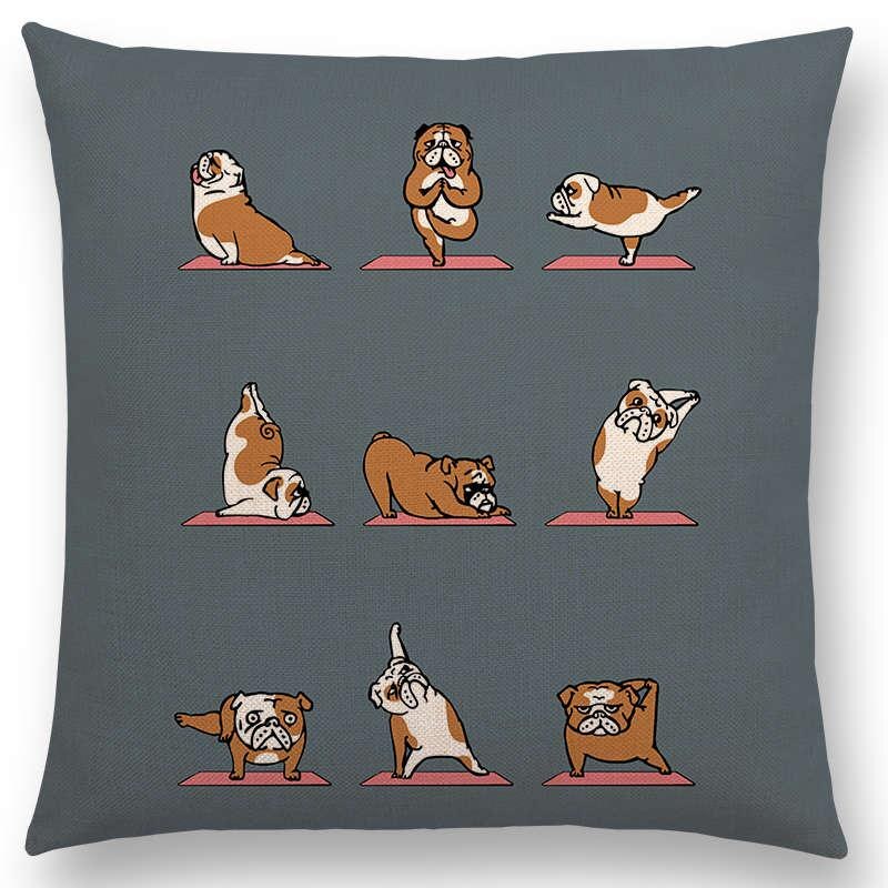 English Bulldog Yoga Pillow Case