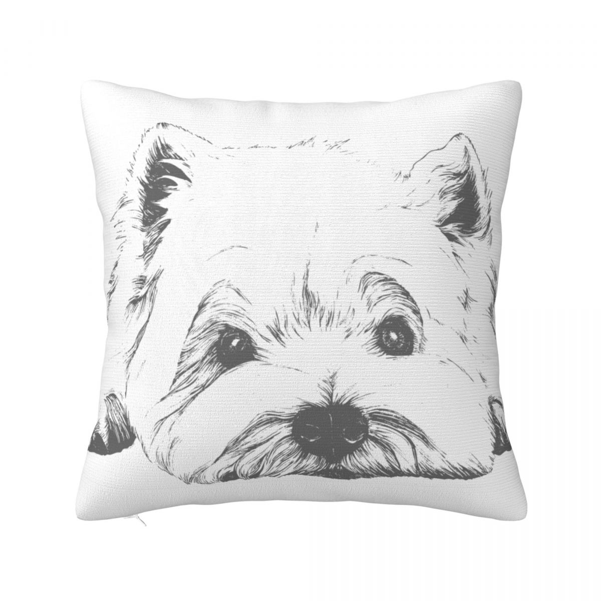 Minimalistic Westie Cushion Cover