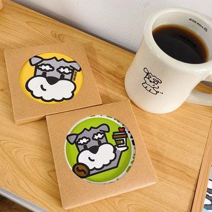 Ceramic Schnauzer Coaster Set