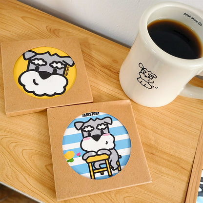 Ceramic Schnauzer Coaster Set