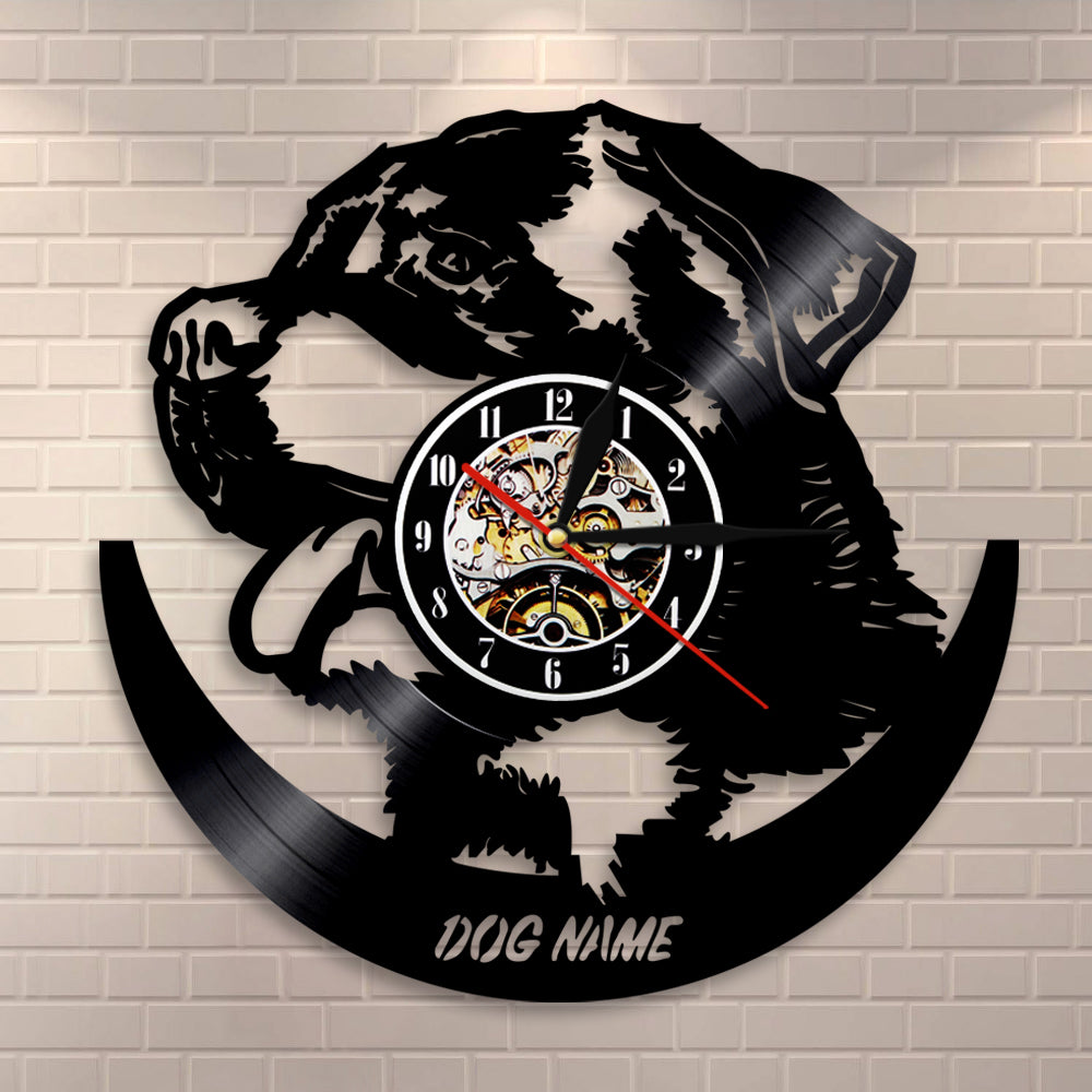 Vinyl Rottweiler Wall Clock