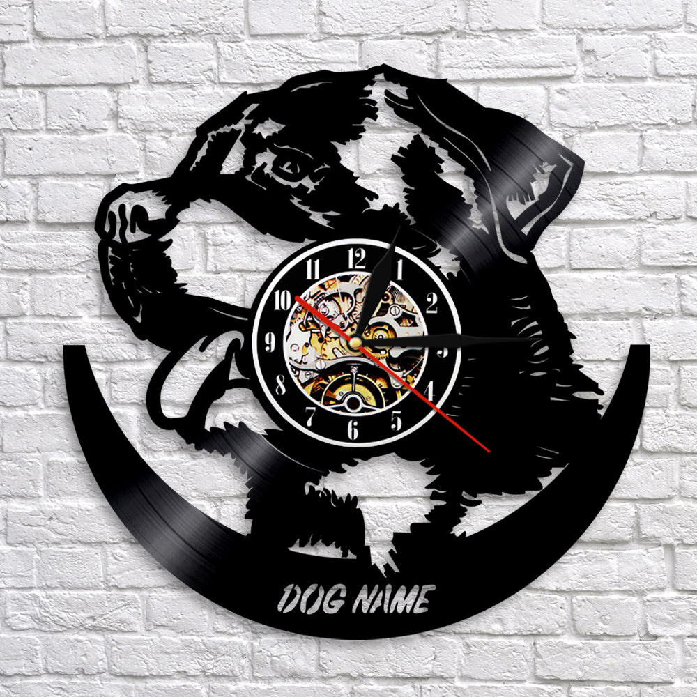 Vinyl Rottweiler Wall Clock