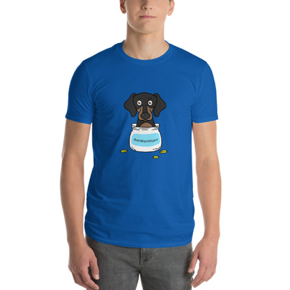 Antidepressant Dachshund Premium Fitted Men/Unisex T-shirt