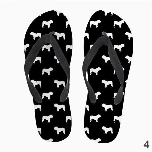 English Bulldog Flip Flops