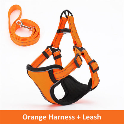 Reflective Dog Harness And Leash Set