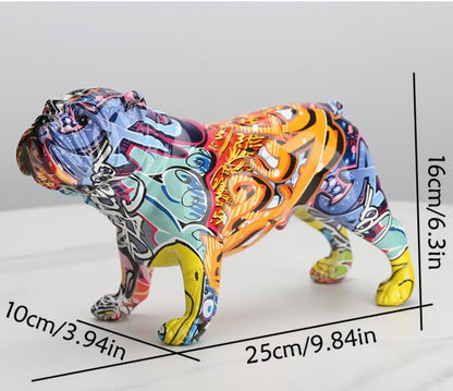 Rainbow English Bulldog Figure