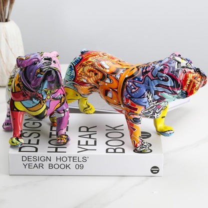 Rainbow English Bulldog Figure