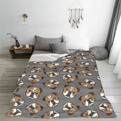 Gray English Bulldog Blanket