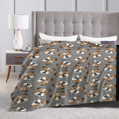 Gray English Bulldog Blanket