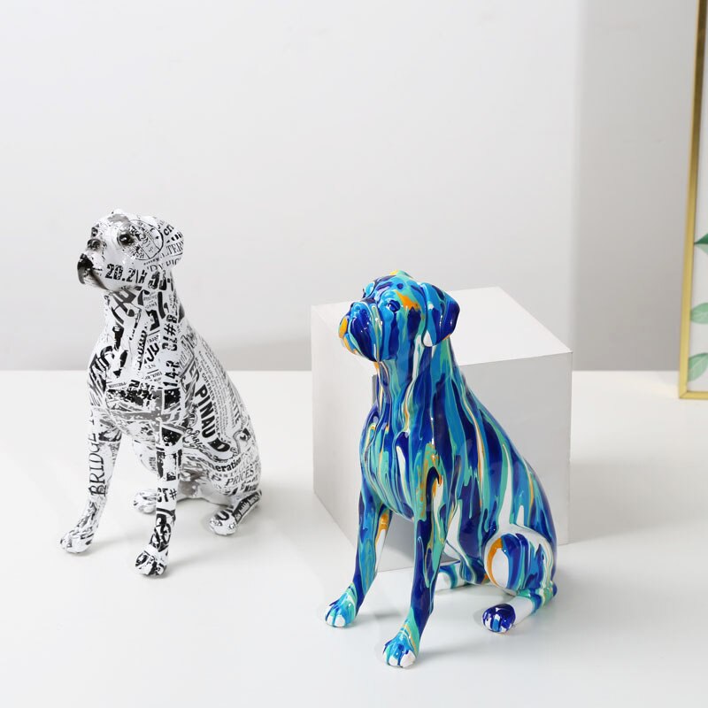 Abstract Boxer Dog Statue