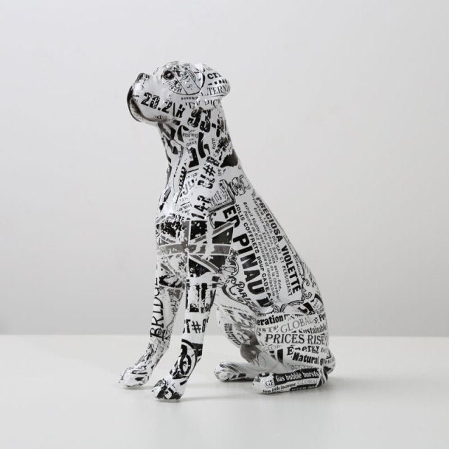 Abstract Boxer Dog Statue