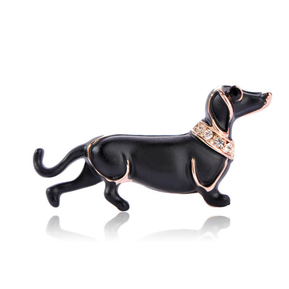 Enamel Black Dog Brooch