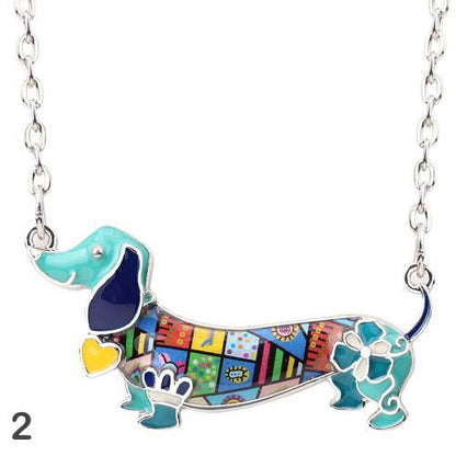 Bonny Colorful Dachshund Necklace