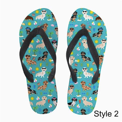 Summer Star Dachshund Flip Flops