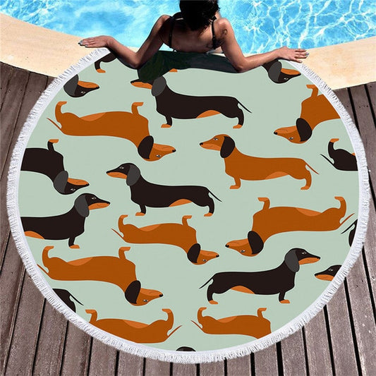 Dachshund Sky Beach Towel