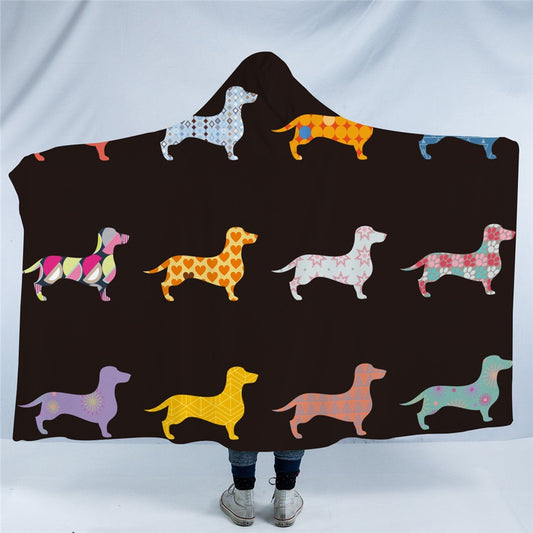 Dachshund Hooded Blanket