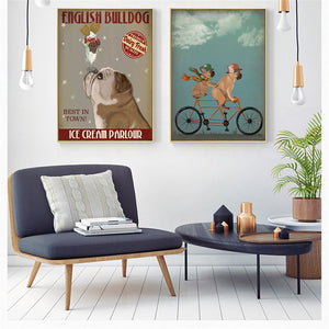 Vintage Bulldog Canvas Poster