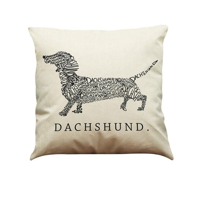 Bonjour Dachshund Pillow Case