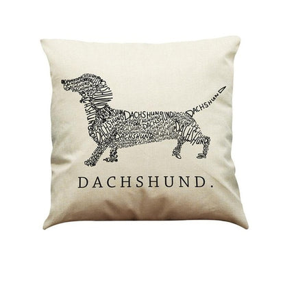 Bonjour Dachshund Pillow Case