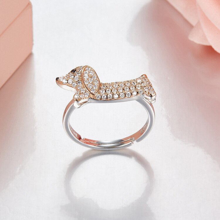 Riri 925 Sterling Silver Dachshund Ring