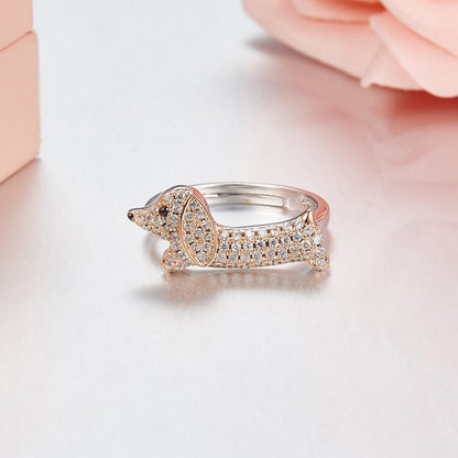 Riri 925 Sterling Silver Dachshund Ring