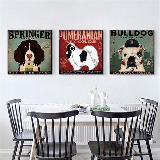 Vintage Dog Canvas Poster