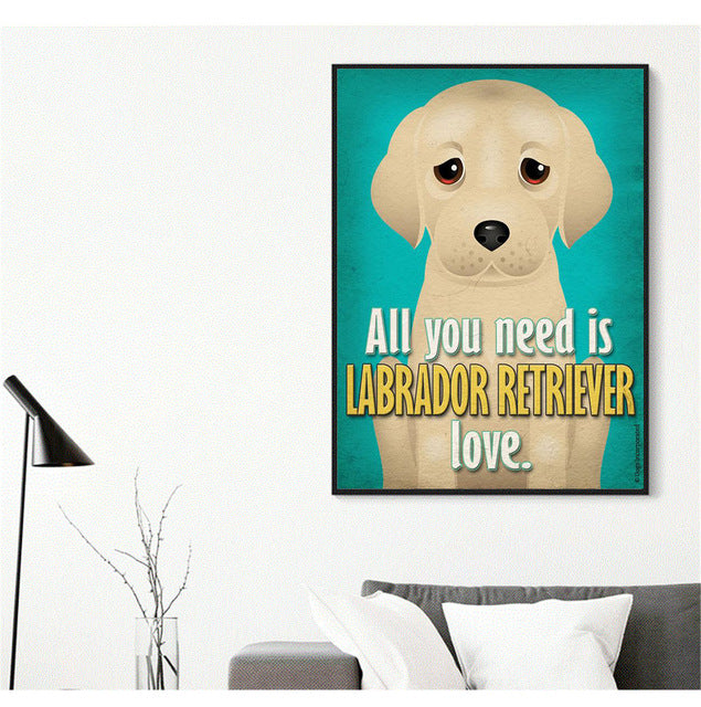 All You Need is Dog Love Canvas Pictures