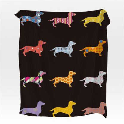 Dachshund Coral Fleece Blanket