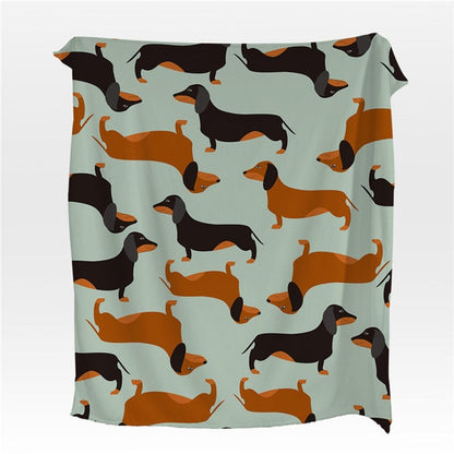 Dachshund Coral Fleece Blanket