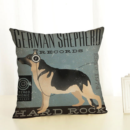 Retro Dog Pillow Cases