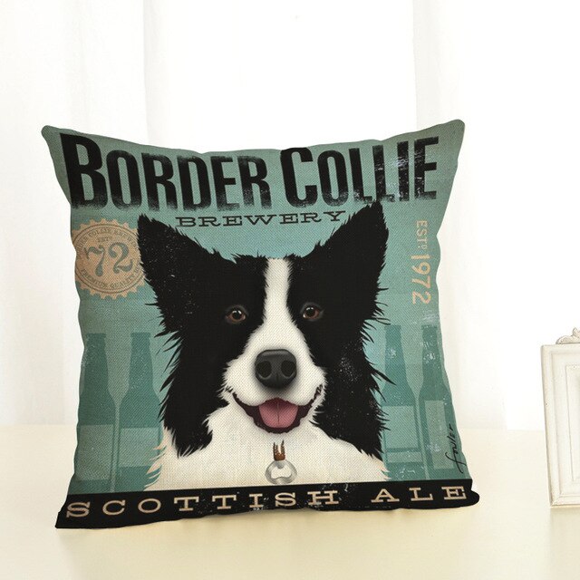 Retro Dog Pillow Cases