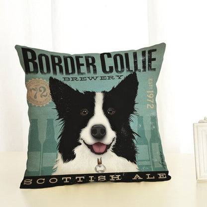 Retro Dog Pillow Cases