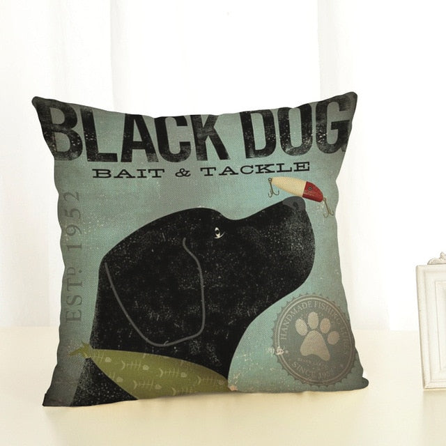 Retro Dog Pillow Cases