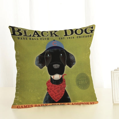 Retro Dog Pillow Cases